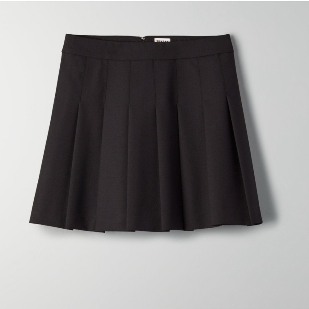 ARITZIA Sunday Best BLACK PLEATED MINI SKIRT